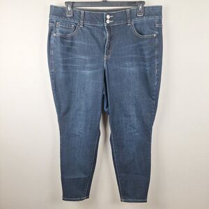 Lane Bryant Womens Plus Size 18 Short Skinny Dark Wash Jeans Tighter Tummy Tech